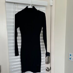 Elegant Black Turtleneck Dress